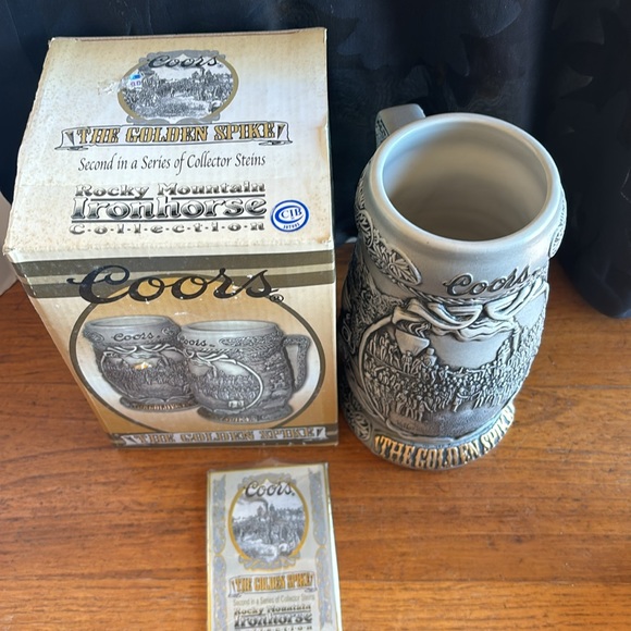 2001 Coor’s®️ Rocky Mountain Ironhorse Collection “The Golden Spike” 7” stein - Picture 2 of 13
